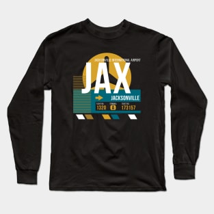 Vintage Jacksonville JAX Airport Code Travel Day Retro Air Travel Long Sleeve T-Shirt